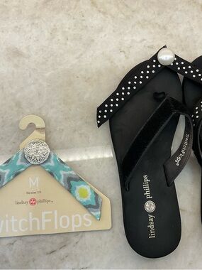 Lindsay Phillips Sandals w/ LuLu Black & Monique Changeable Straps.Size 8